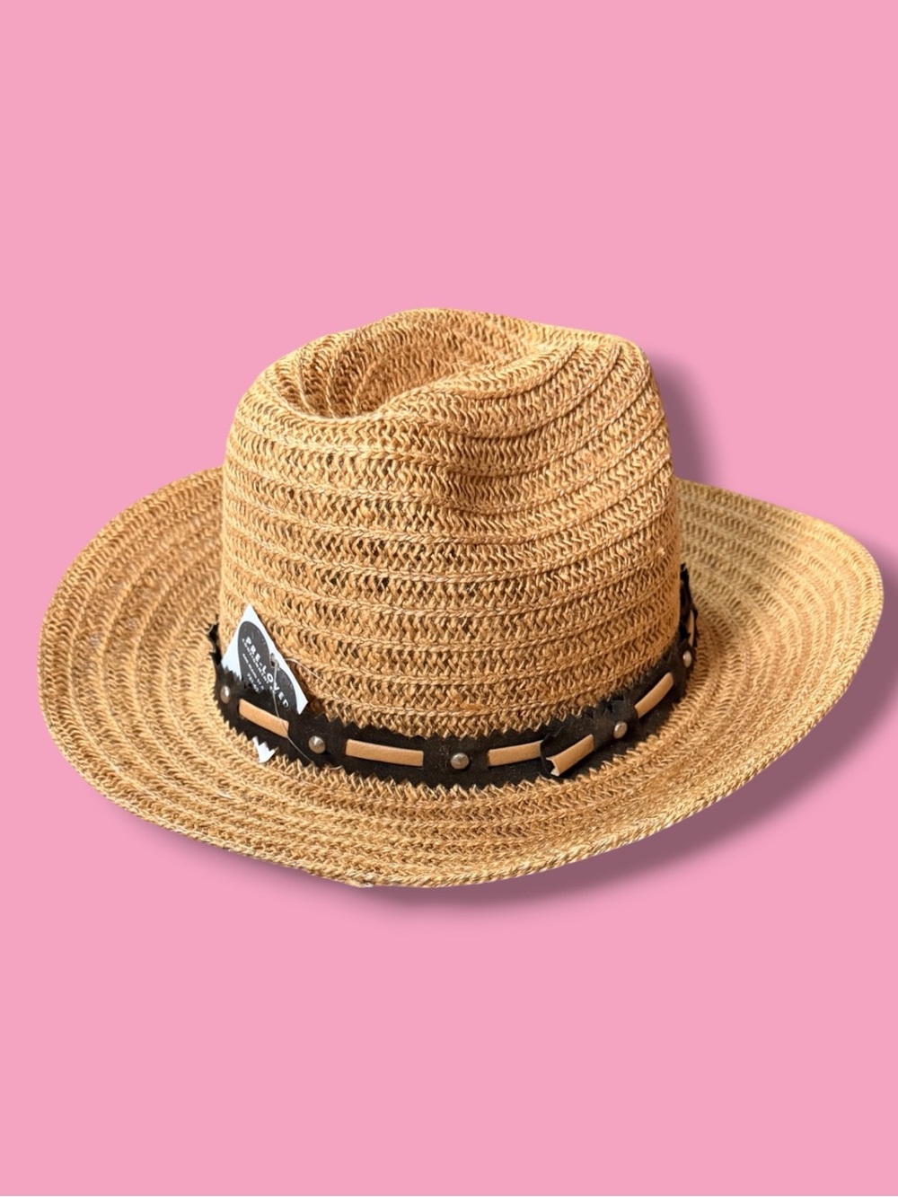 Men's Natural Straw Fedora with Decorative Band